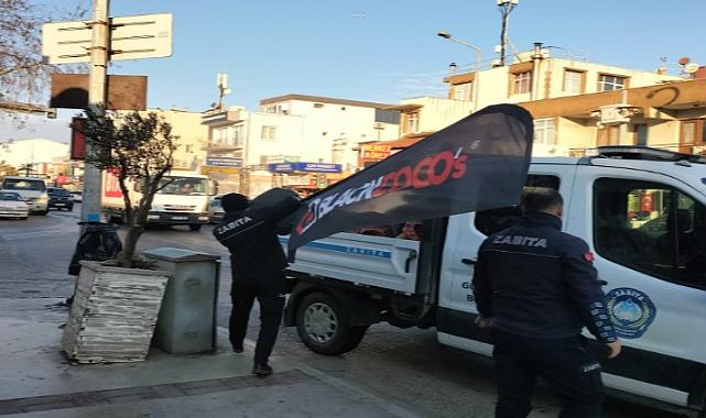 Güzelbahçe Belediyesi zabıta ekipleri kaldırım işgaline geçit vermiyor