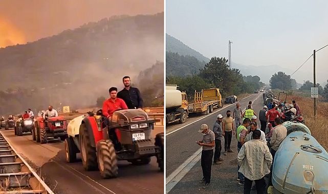 Bursalı Köylüler Traktörleriyle Alevlere Direndi