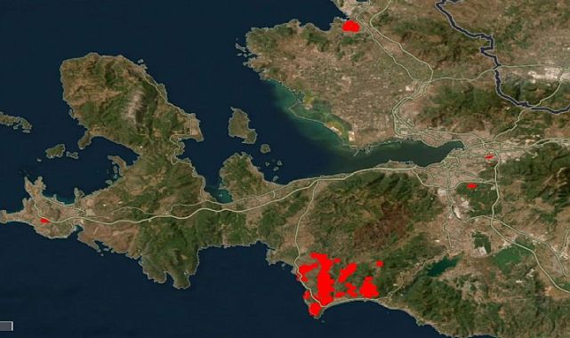 Menderes-Seferihisar yangını NASA haritalarına yansıdı