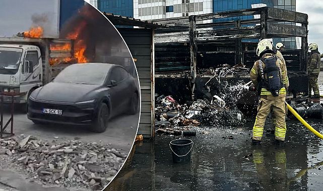 Milyonluk Tesla, Kamyonet Yangınında Alevlere Teslim Oldu