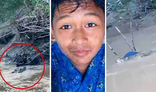 Nehirde timsah dehşeti: Çocuk can verdi