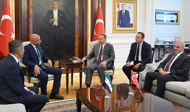 Yerlikaya, Suriye Bakanı Salih&#039;i kabul etti