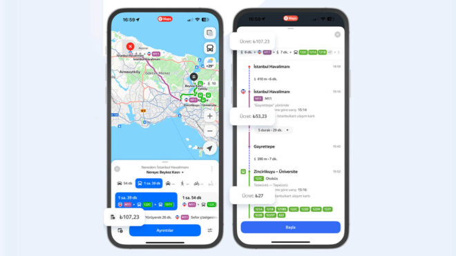 Yandex Maps Toplu Taşıma Ücretlerini Artık Hesaplıyor
