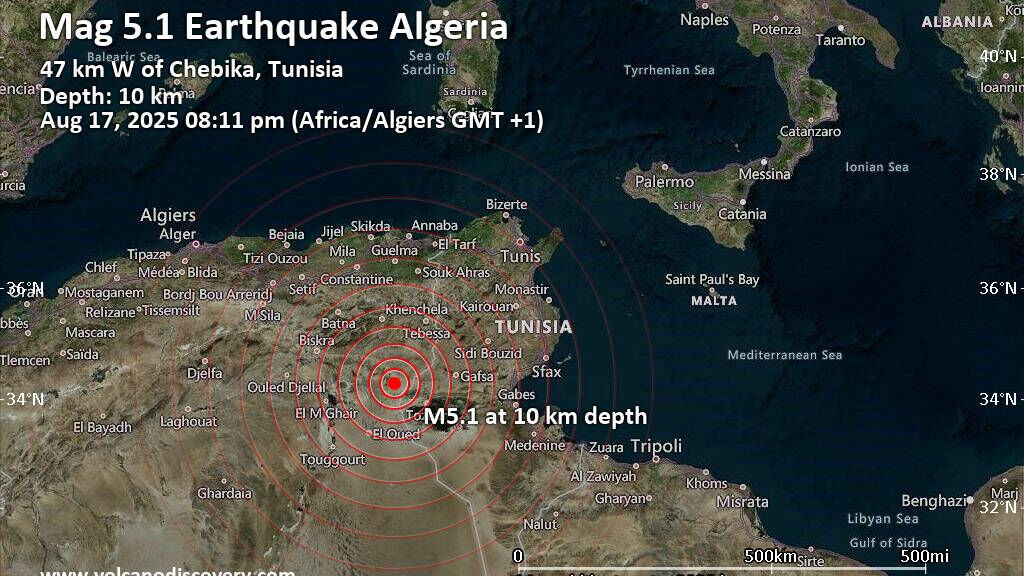 Cezayir’de sarsıntı: Depremin merkez üssü Negrine