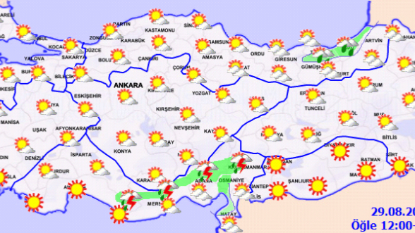 İç kesimlerde sıcaklık artıyor, Doğu’da yağış var