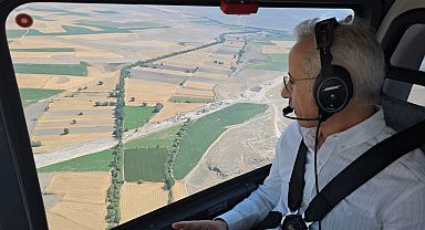 Uraloğlu, Ankara–İzmir YHT hattını havadan inceledi 