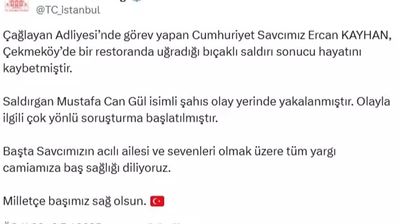 İstanbul Cumhuriyet Savcısı Ercan Kayhan öldürüldü