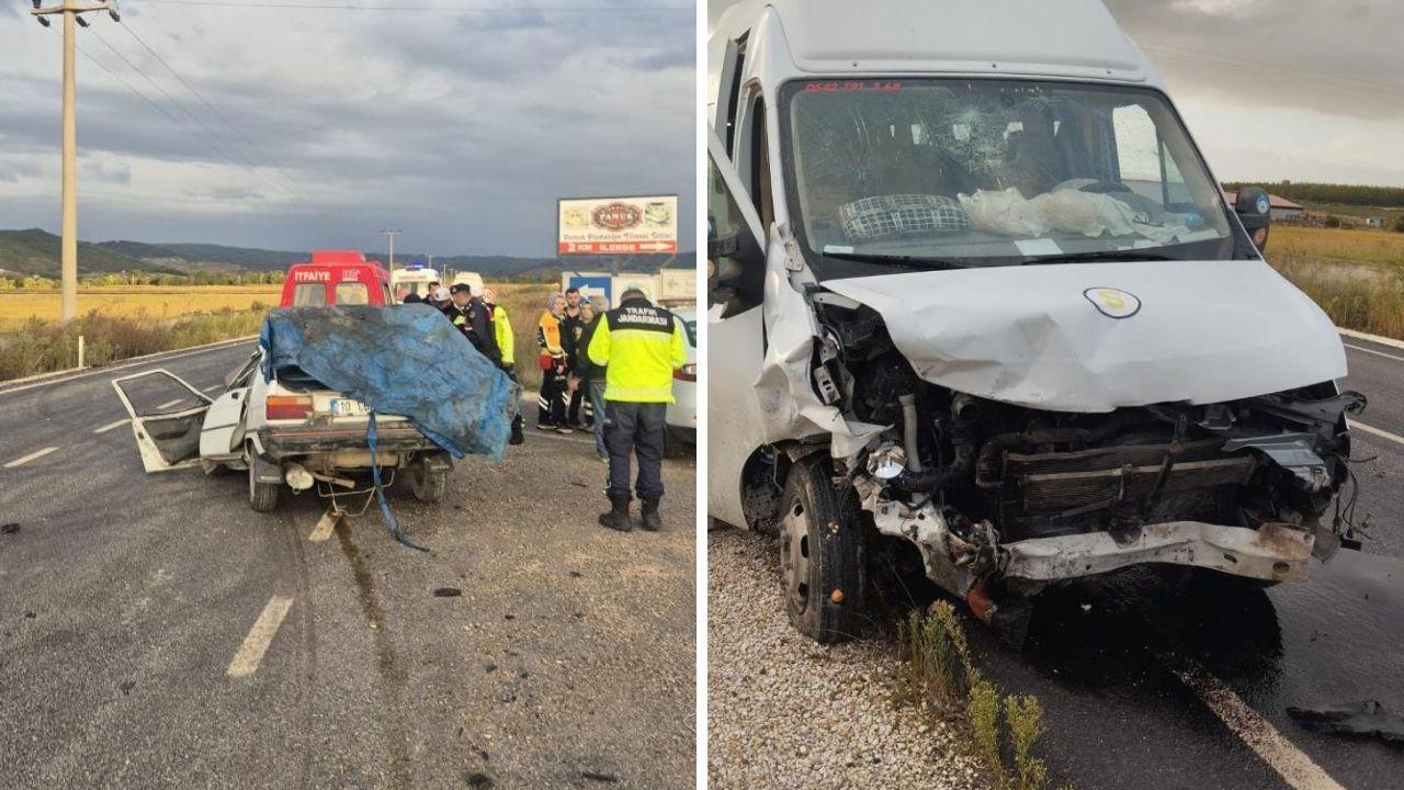 Gönen’de feci kaza: 2 ölü, 7 öğrenci yaralı