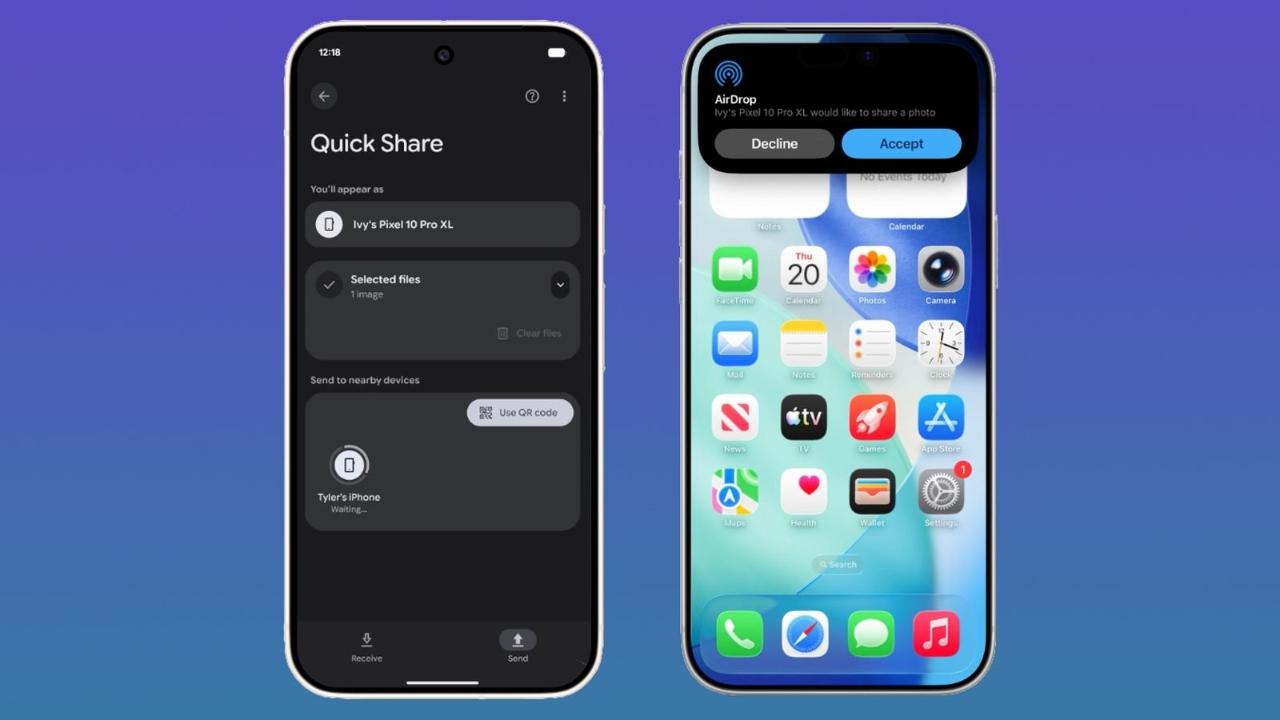 Android&#039;in Quick Share özelliği artık AirDrop&#039;u destekliyor
