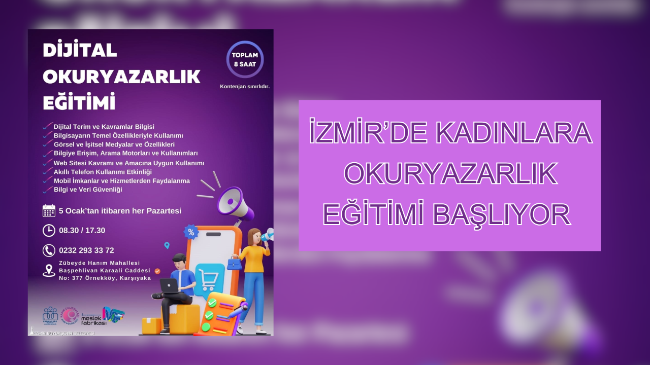 İzmir’de kadınlara dijital okuryazarlık eğitimi başlıyor