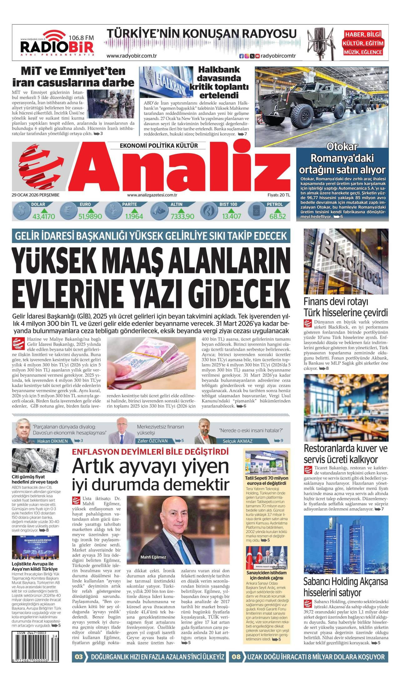 Analiz Gazete Manşeti