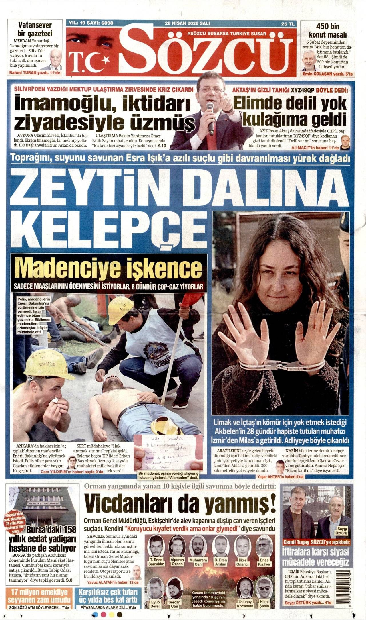 Sözcü Gazetesi Gazete Manşeti