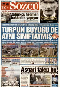 SÖZCÜ Gazete Manşeti